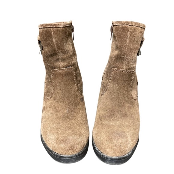Liz & Co Brown Suede Wedge Boots Booties Size 7.5 M - Picture 2 of 8